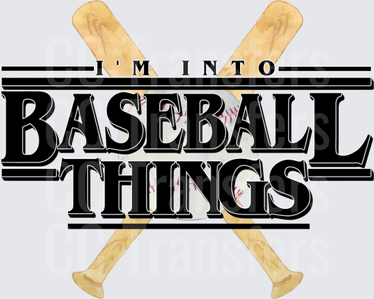 I'm Into Baseball Things Crossed Bats Design (DTF)