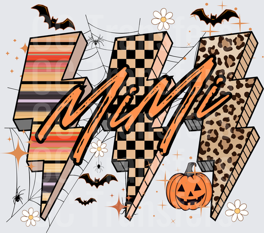 Halloween Mimi Lightning Bolt Serape Checkered Leopard (DTF)