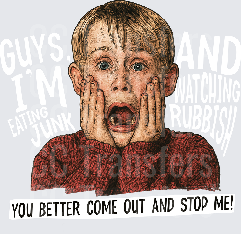 Shocked Boy Hands On Face You Better Come Out And Stop Me DTF