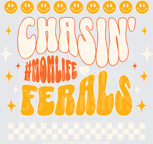Chasin' #MomLife Ferals Retro Groovy Smiley Face (DTF)