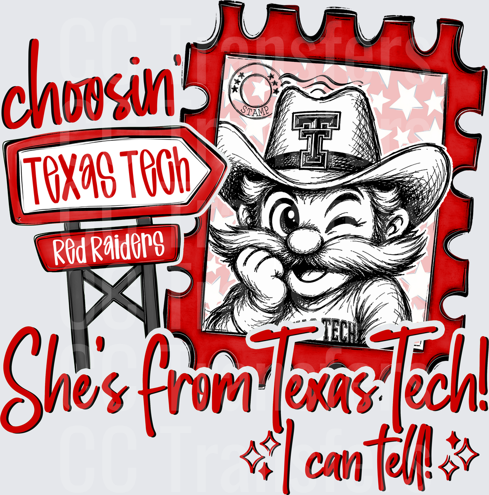 Choosin She's From Texas Tech I Can Tell Raider Mascot (DTF)