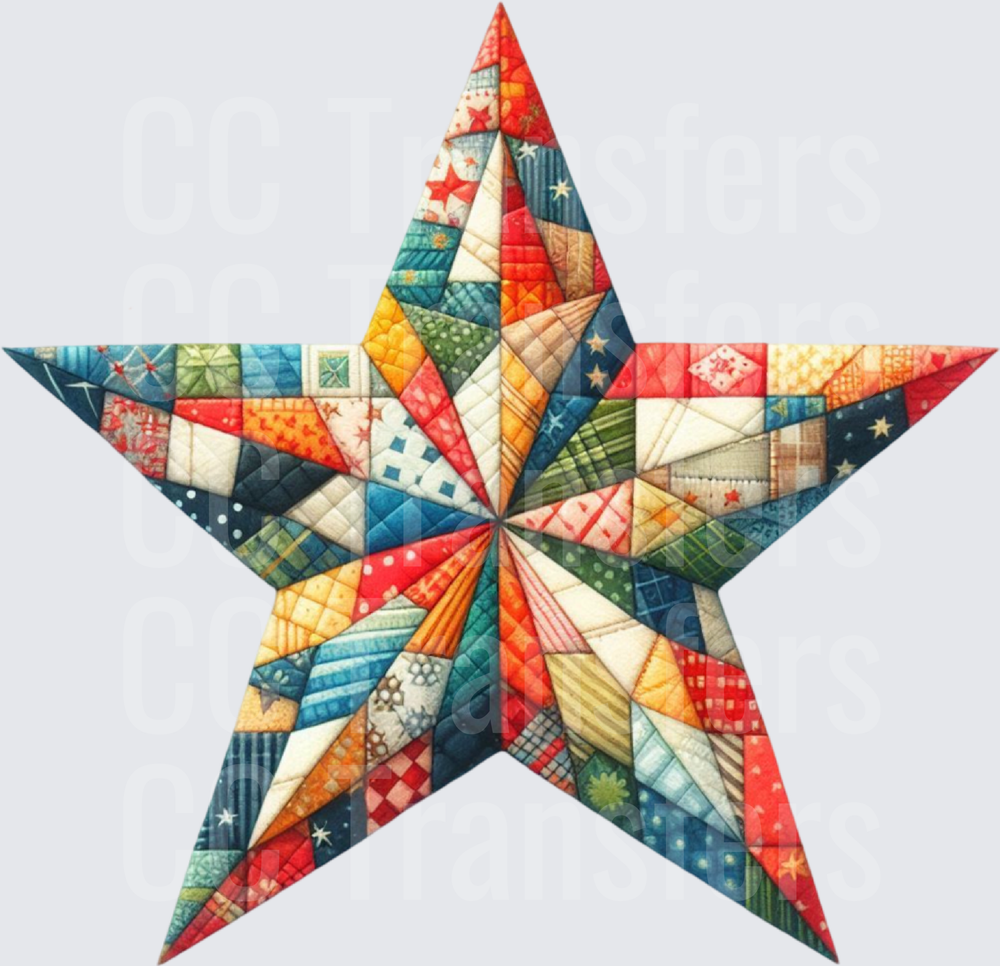 Colorful Patchwork Quilt Star (DTF)