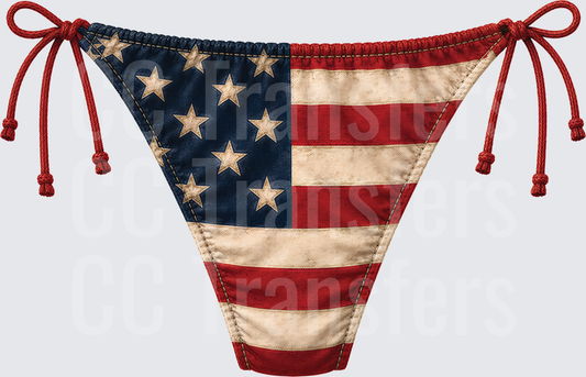 Vintage American Flag Bikini Bottom Stars & Stripes (DTF)
