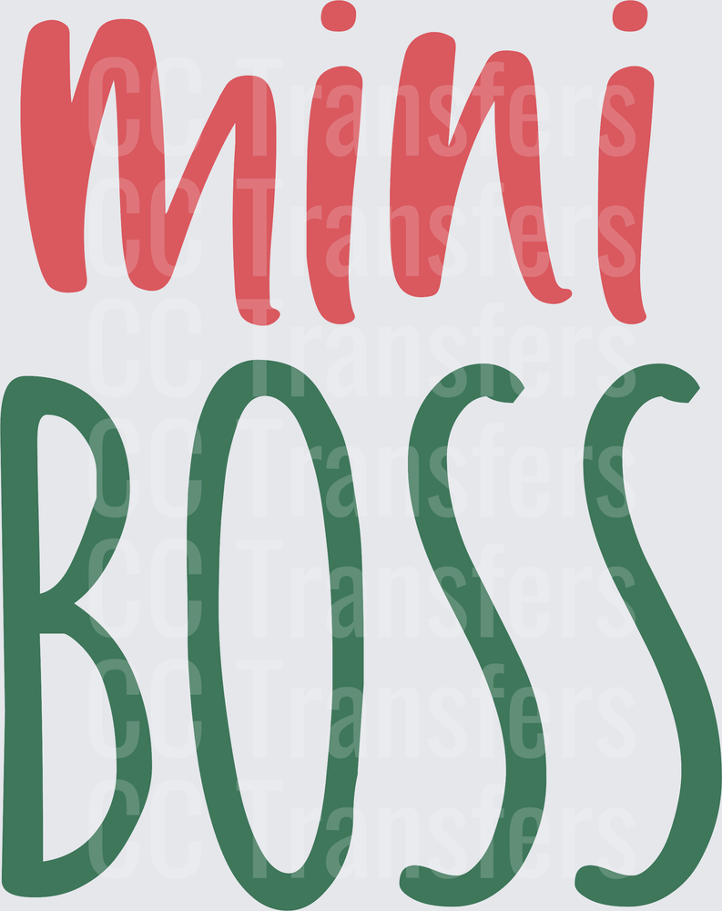 Mini Boss Red and Green Playful Typography (DTF)