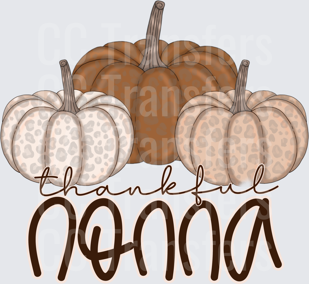 Thankful Nonna Fall Leopard Print Pumpkins (DTF)