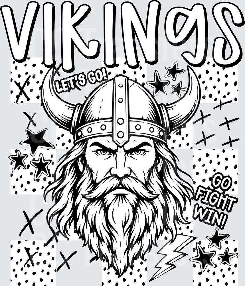 Vikings Dotties And Doodles (DTF)