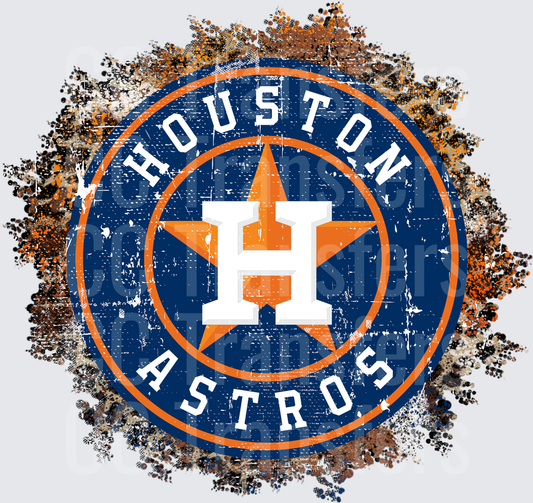 Distressed Baseball Team Round Logo Grunge Splatter (DTF)