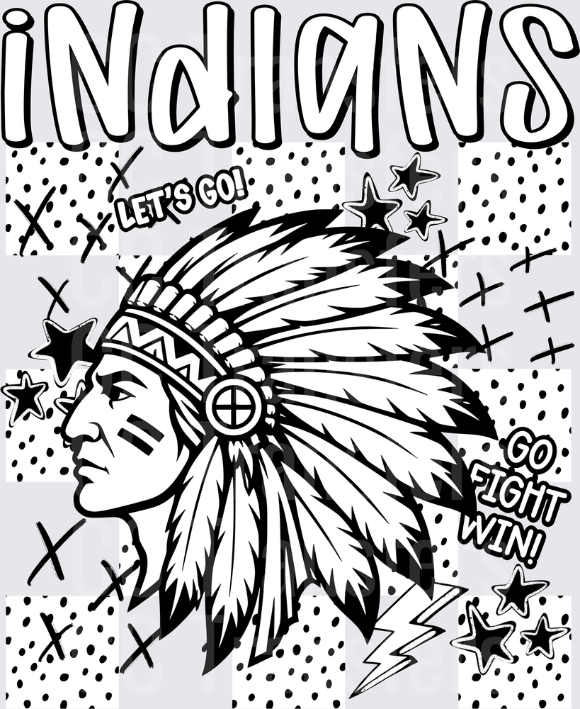Indians Dotties And Doodles (DTF)