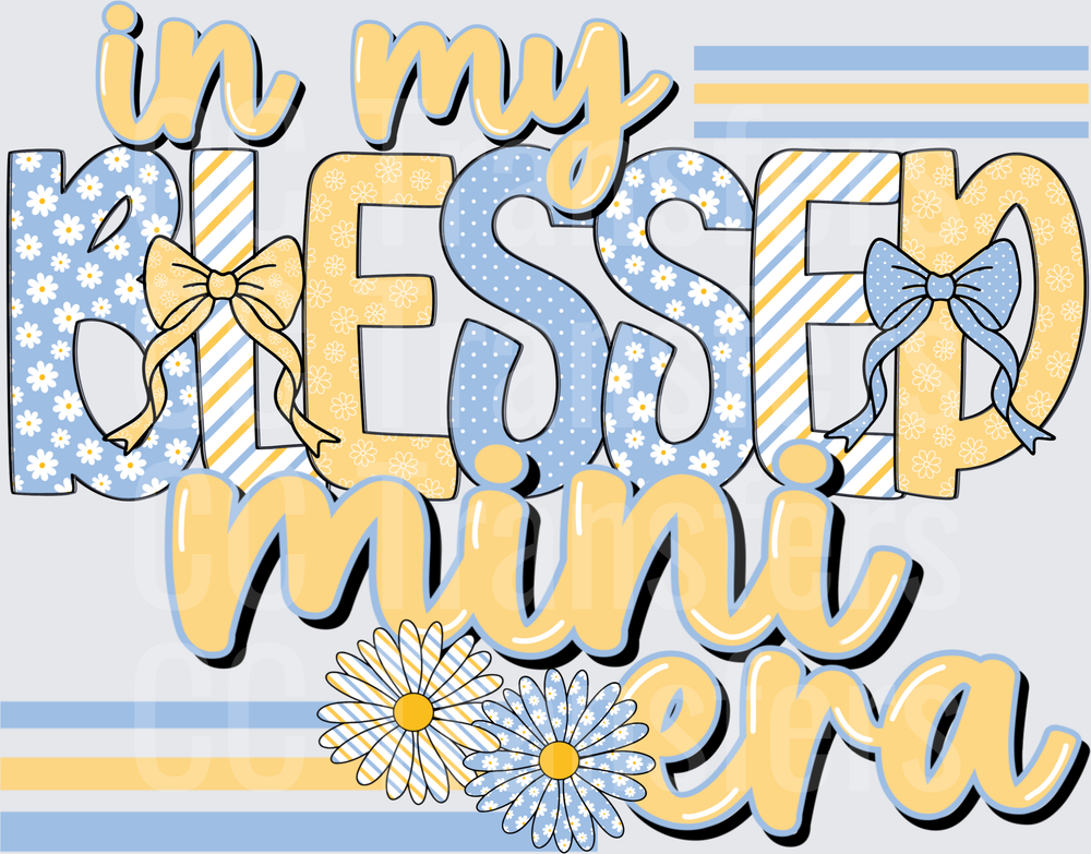 In My Blessed Mini Era Daisy Bow Patterned Letters (DTF)