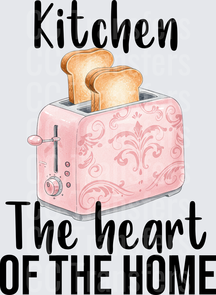 Kitchen The Heart Of The Home Pink Floral Toaster (DTF)