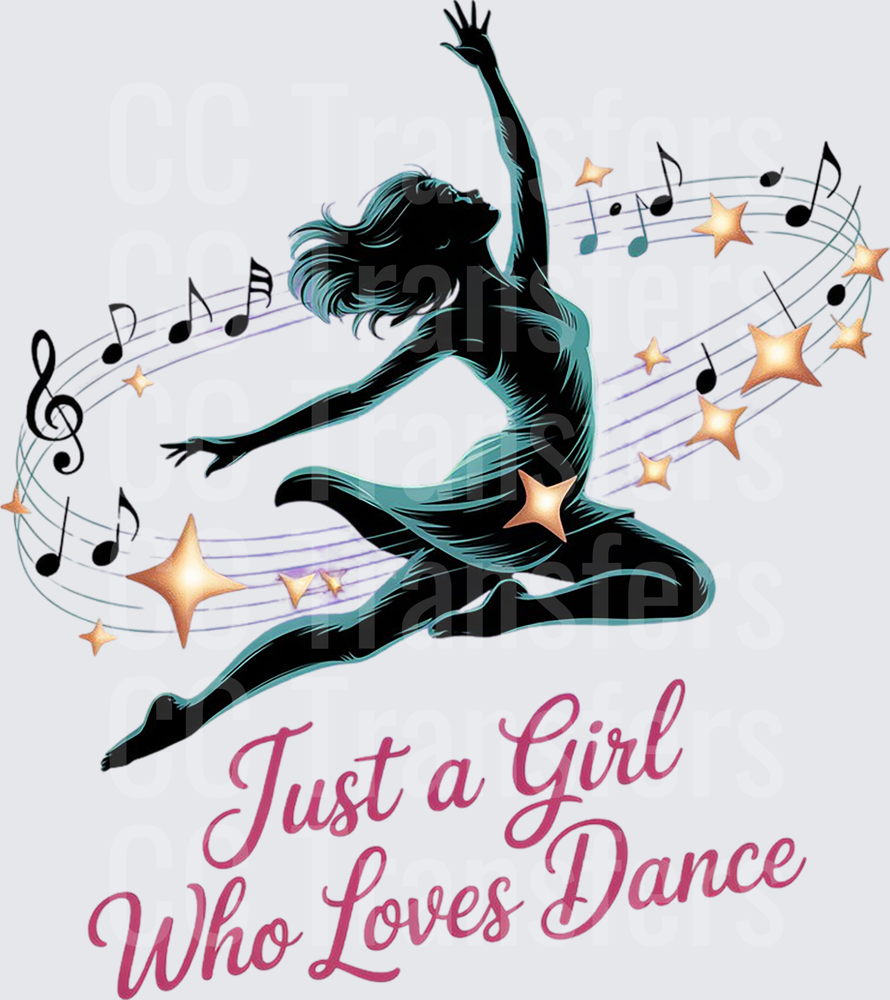 Just a Girl Who Loves Dance Dancer Silhouette (DTF)