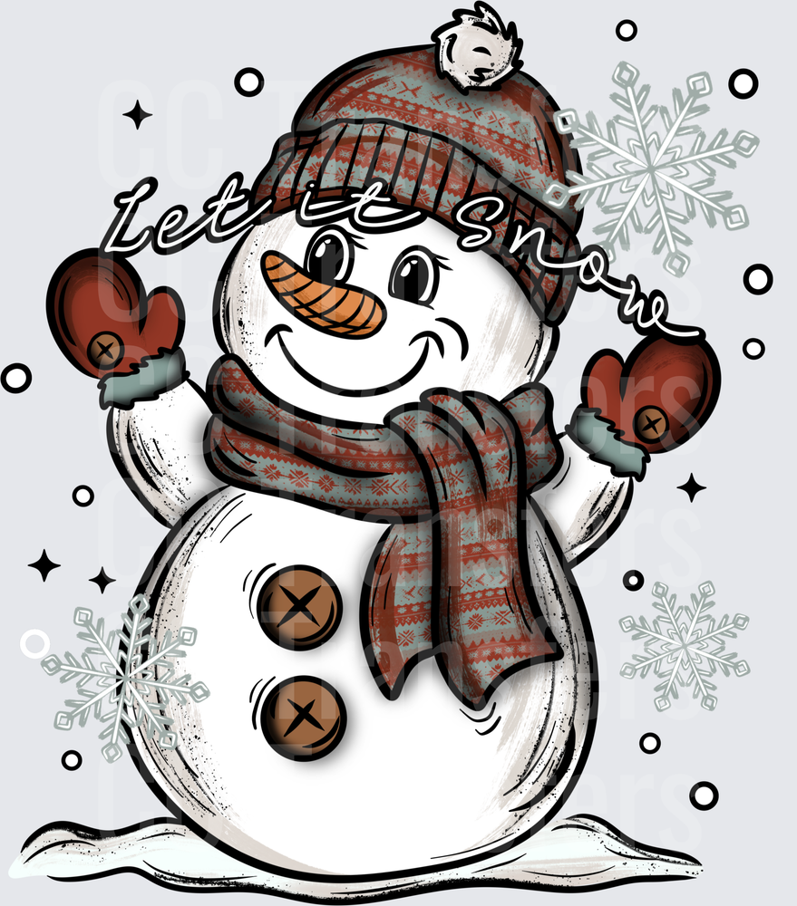 Let It Snow Smiling Snowman Fairisle Winter (DTF)