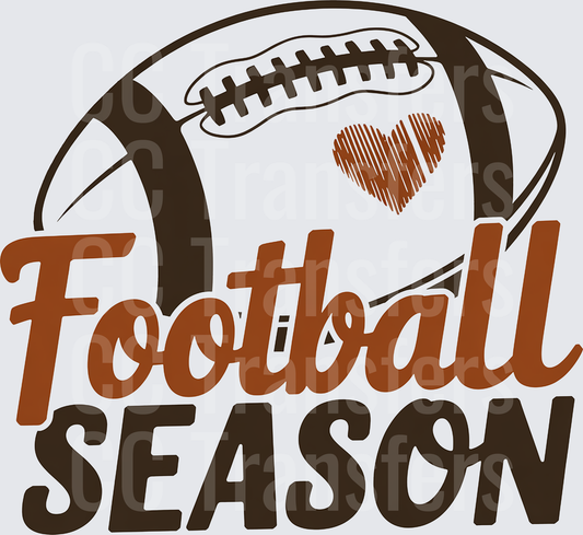 Football Season Heart Laces Script Graphic (DTF)