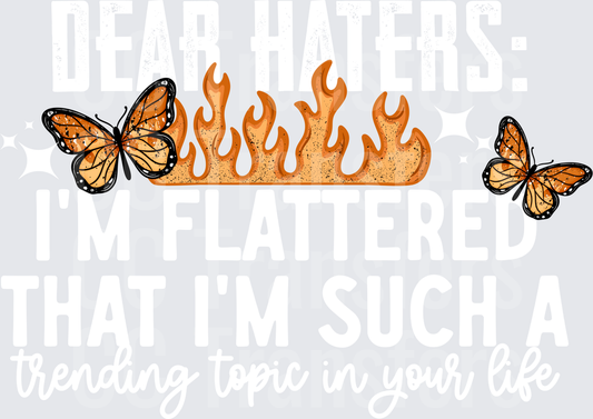 Orange Monarch Butterflies with Retro Flames (DTF)