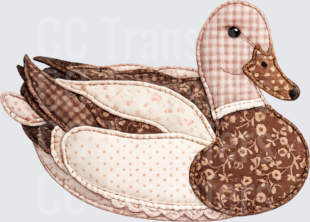 Patchwork Quilted Duck Appliqué Farmhouse Style (DTF)