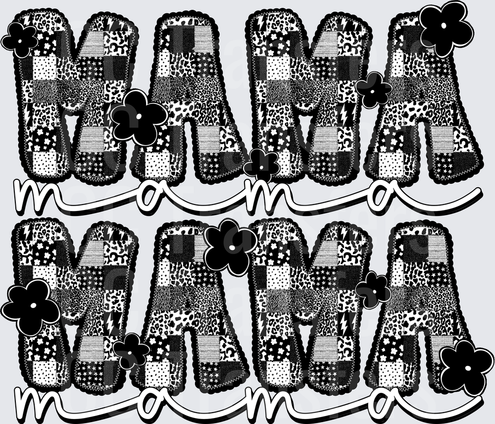 Mama patchwork BW