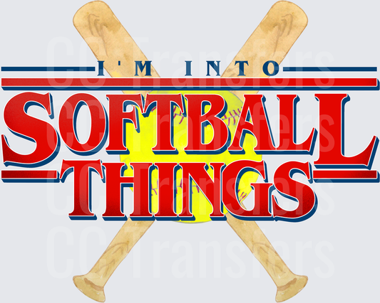 I'm Into Softball Things Crossed Bats Yellow Ball (DTF)