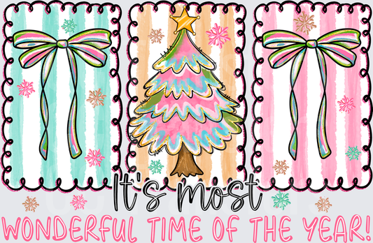 It's The Most Wonderful Time of the Year Bow Christmas (DTF)