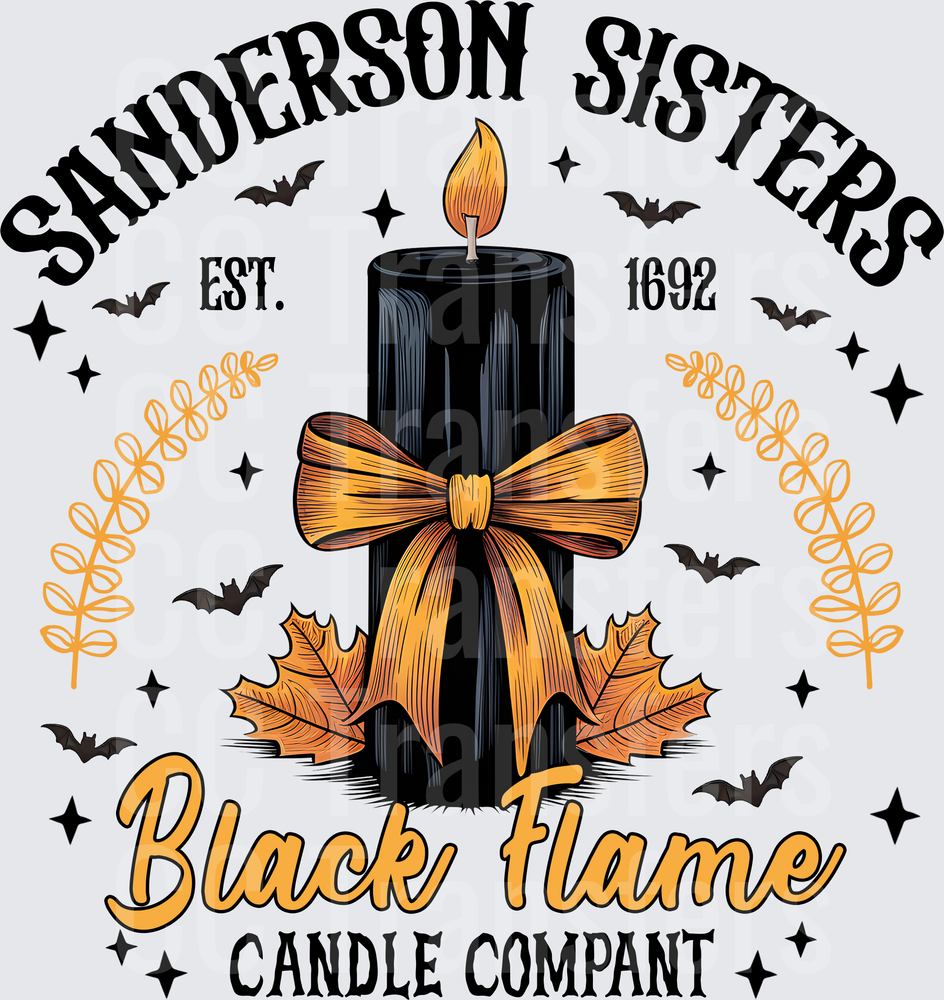Sanderson Sisters Black Flame Candle Company Est 1692 (DTF)