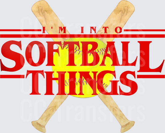 I'm Into Softball Things Crossed Bats Yellow Ball (DTF)