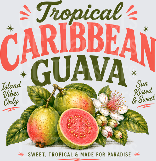 Tropical Caribbean Guava Island Vibes Fruit Design (DTF)