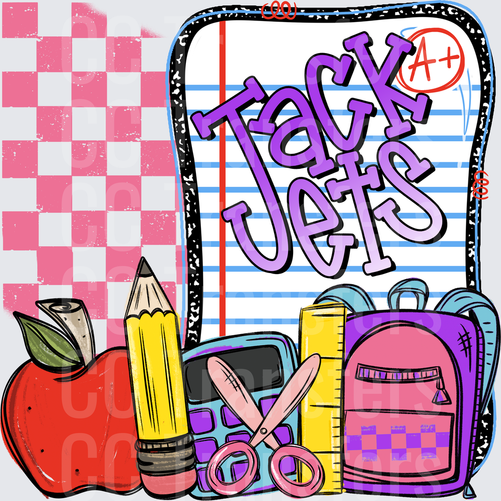 Jack Jets Back to School Supplies Notebook A+ (DTF)