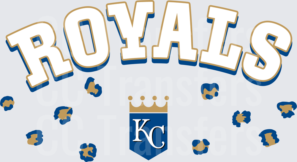 Kansas City Baseball Crown Logo with Paw Prints (DTF)