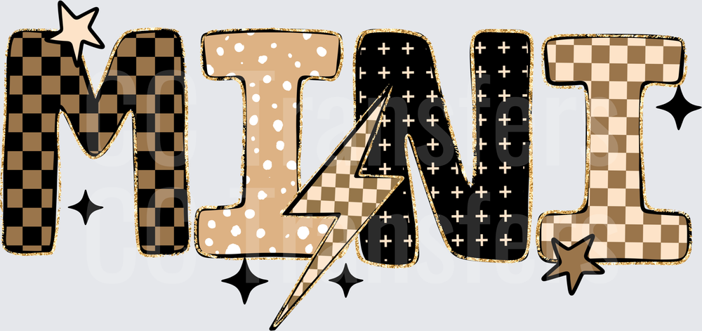 Boho Mini Patterned Letters Lightning Bolt Stars (DTF)