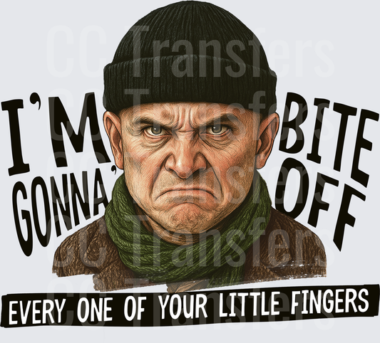 Grumpy Old Man Beanie Scarf Bite Your Fingers Quote (DTF)