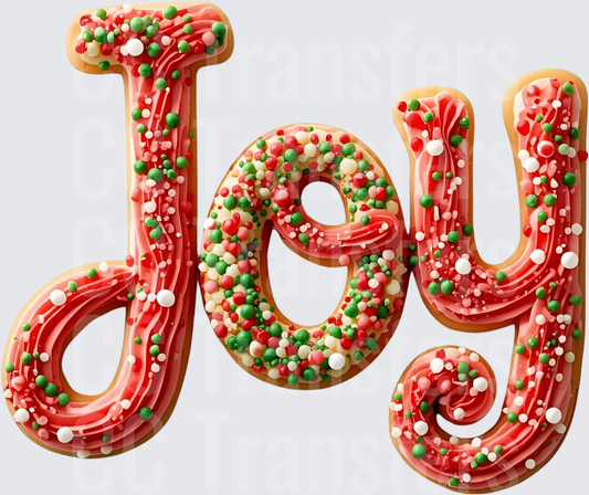 Joy Christmas Cookie Frosted Sprinkles Lettering (DTF)