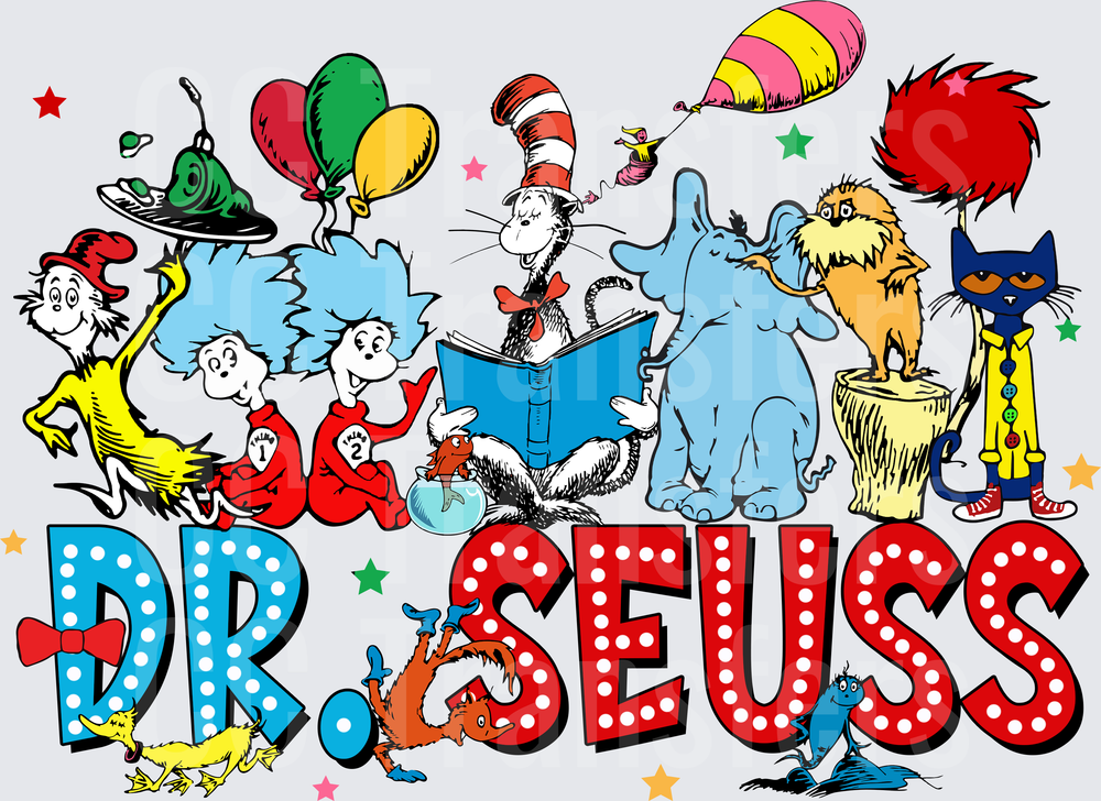 Whimsical Children's Book Characters Colorful Group Scene (DTF)