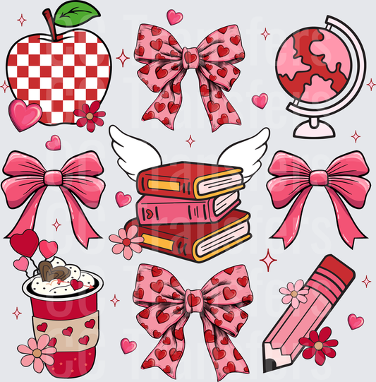 Valentine's Day Teacher School Coquette Bow Bundle (DTF)