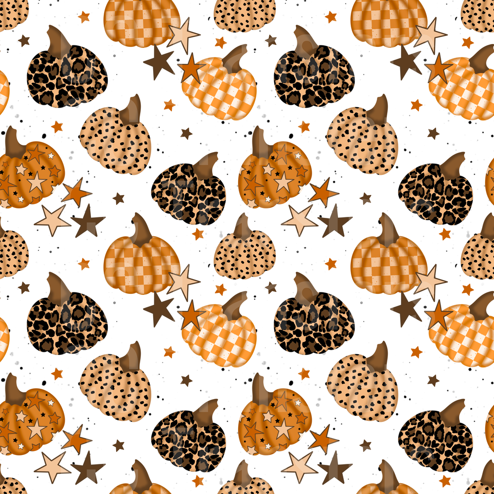 Patterned Fall Pumpkins Leopard Checker Stars Repeat (DTF)