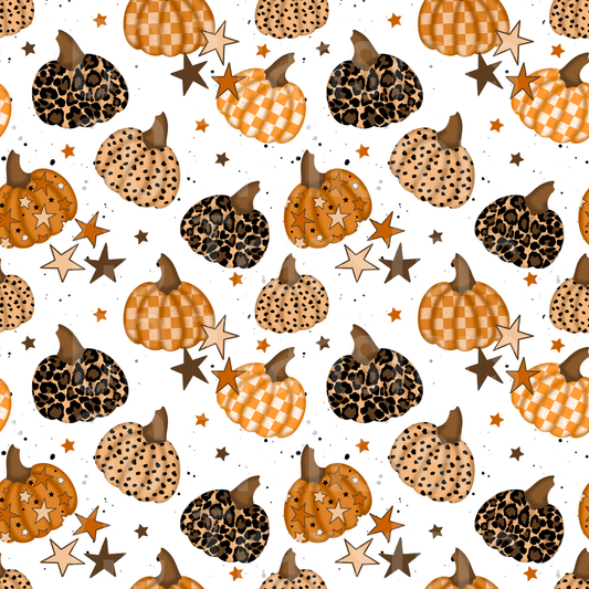 Patterned Fall Pumpkins Leopard Checker Stars Repeat (DTF)