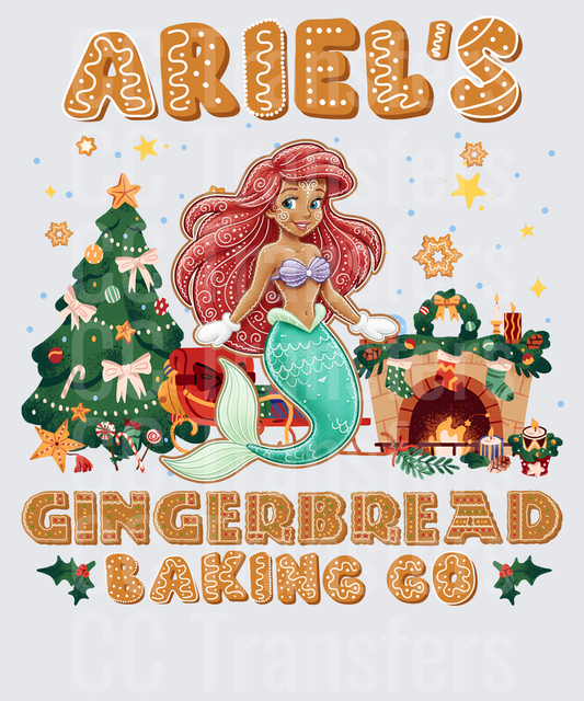 Ariel's Gingerbread Baking Co Christmas Mermaid (DTF)
