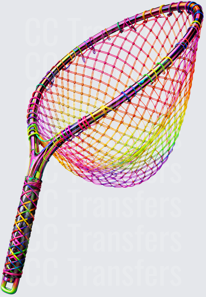 Rainbow Colorful Fishing Landing Net (DTF)