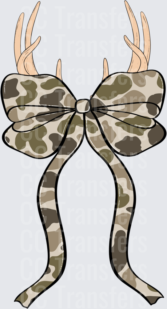 Camo Bow with Deer Antlers (DTF)