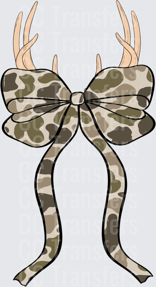 Camo Bow with Deer Antlers (DTF)