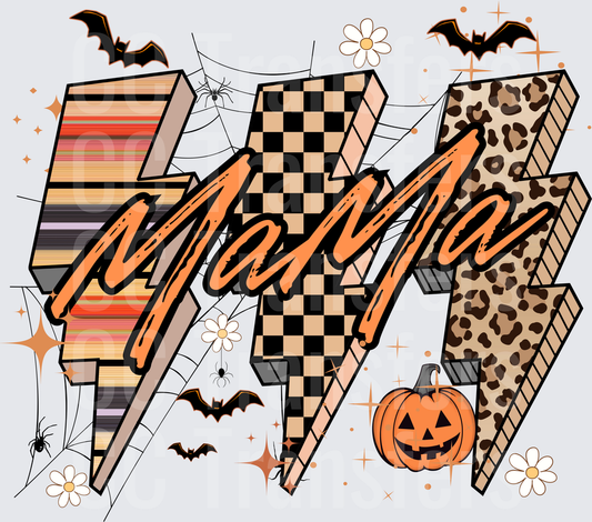 Halloween Mama Lightning Bolt Leopard Checkered (DTF)