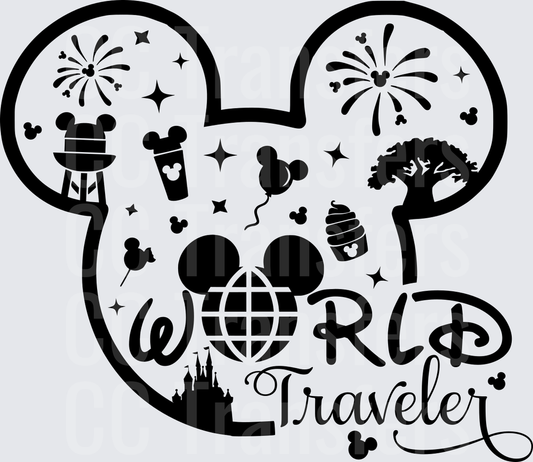 World Traveler Theme Park Icons Silhouette (DTF)