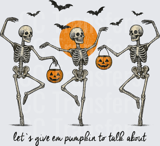Dancing Skeletons Jack-O-Lantern Pumpkin To Talk About (DTF)