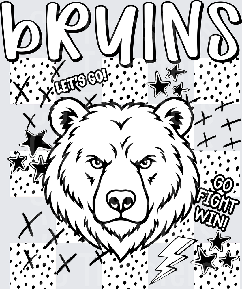 Bruins Dotties And Doodles (DTF)