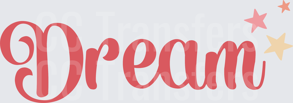 Dream Script Word Art with Pastel Stars (DTF)