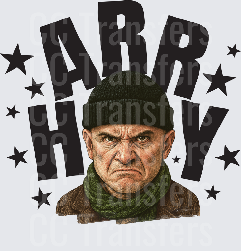 Grumpy Old Man Beanie Scarf ARRY HOY Stars Design (DTF)