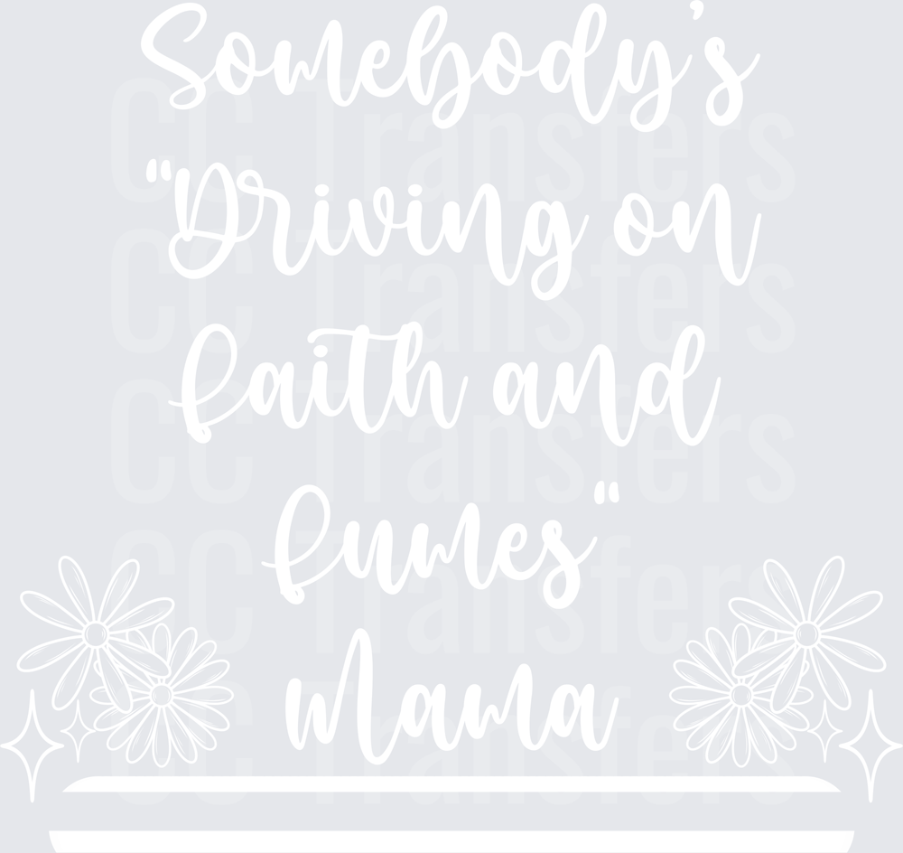 Bold White Graphic Design on Transparent Background (DTF)