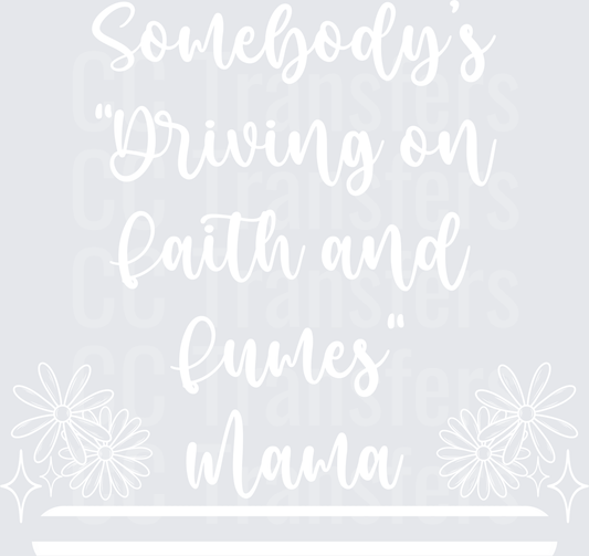 Bold White Graphic Design on Transparent Background (DTF)