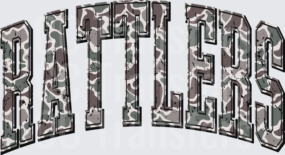Rattlers Arched Camo Distressed Bold Varsity Letters (DTF)