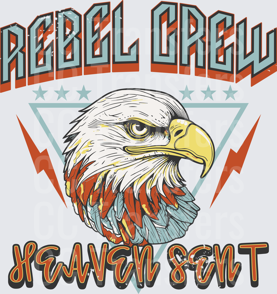 Rebel Crew Heaven Sent Bald Eagle Lightning Bolt (DTF)