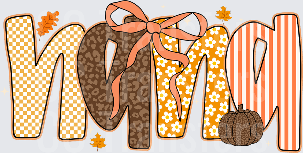 Fall Autumn Nana Pumpkin Leopard Floral Checkered (DTF)