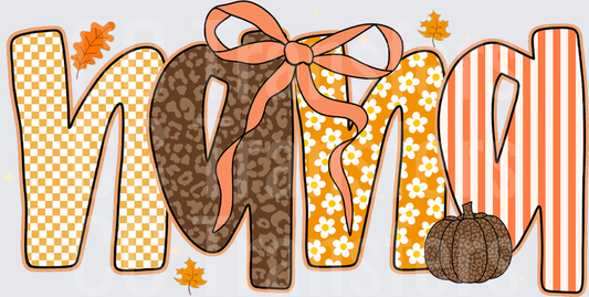 Fall Autumn Nana Pumpkin Leopard Floral Checkered (DTF)